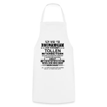 Stolzer Chef von tollen Mitarbeitern Geschenk - Cooking Apron - white - Front - AI Model Male 185 dark (185cm)