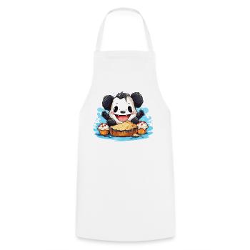 Kawaii Panda mit Kuchenfest - Kochschürze - Weiß - Vorne - AI Model Male 185 dark (185cm)