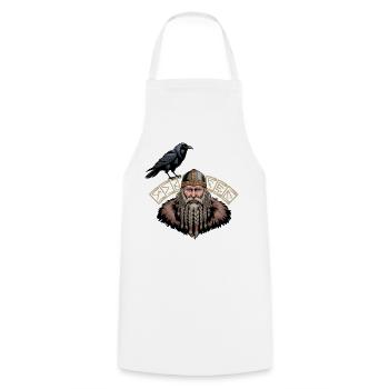 Légende viking viking marin Odin Raven Fighter - Tablier de cuisine - blanc - Devant - AI Model Male 185 dark (185cm)