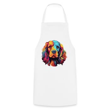 Colorful Dog Pop Art - Cooking Apron - white - Front - AI Model Male 185 dark (185cm)