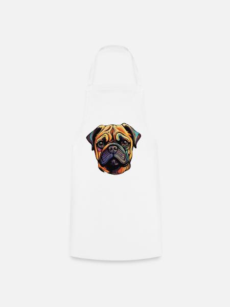 Pug Hund - Kochschürze - Weiß