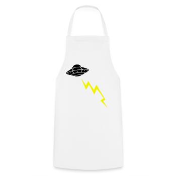 UFO Invasion Lightning Attack Alien Vector - Cooking Apron - white - Front - AI Model Male 185 dark (185cm)