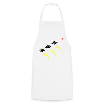 UFO Invasion Lightning Attack Alien Vector - Cooking Apron - white - Front - AI Model Male 185 dark (185cm)