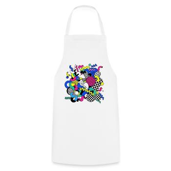 Neon Chaos Pop Art Muster - Kochschürze - Weiß - Vorne - AI Model Male 185 dark (185cm)