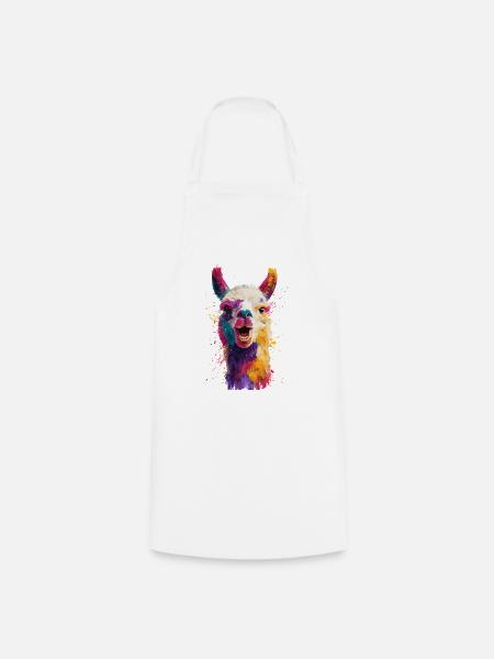 Farbenfrohe Llama Explosion - Kochschürze - Weiß