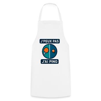 J'peux pas J'ai Ping - Tablier de cuisine - blanc - Devant - AI Model Male 185 dark (185cm)