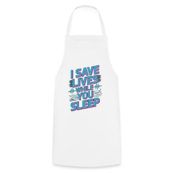 Infirmière en soins intensifs que je sauve des vies en tant qu’infirmière diplômée - Tablier de cuisine - blanc - Devant - AI Model Male 185 dark (185cm)