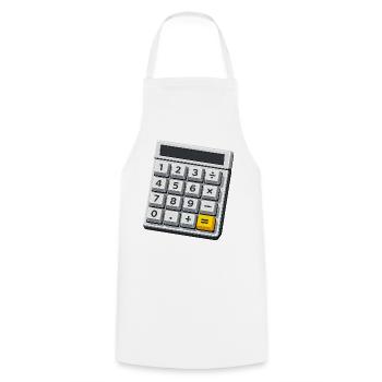 Calculatrice de costumes de carnaval Professeur de maths - Tablier de cuisine - blanc - Devant - AI Model Male 185 dark (185cm)