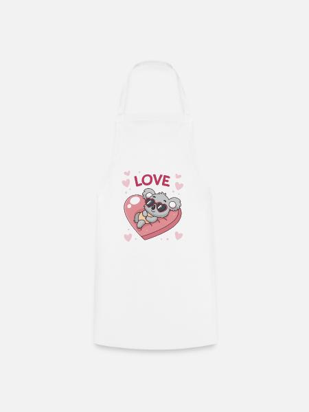 Koalaherz und süße Liebe - Kochschürze - Weiß