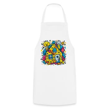 Éclaboussure de couleur de la maison riante - Tablier de cuisine - blanc - Devant - AI Model Male 185 dark (185cm)