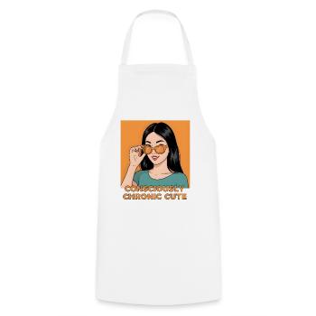 Consciously Chronic Cute – Stylish Girl Design - Cooking Apron - white - Front - AI Model Male 185 dark (185cm)
