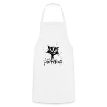 cute cat – I feel purrrfect - Cooking Apron - white - Front - AI Model Male 185 dark (185cm)