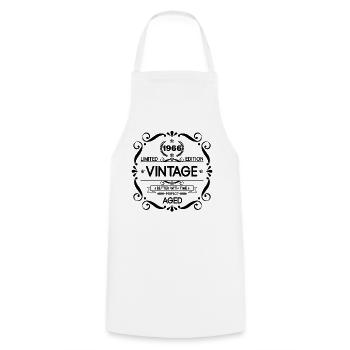Vintage Limited Edition Born in 1966 Perfect Aged - Cooking Apron - white - Front - AI Model Male 185 dark (185cm)
