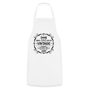 Vintage Limited Edition Born in 1986 Perfect Aged - Cooking Apron - white - Front - AI Model Male 185 dark (185cm)