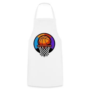 Basketball Hoop Ball Icon Graphic - Cooking Apron - white - Front - AI Model Male 185 dark (185cm)