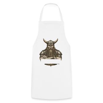 Légende viking viking marin Odin Raven Fighter - Tablier de cuisine - blanc - Devant - AI Model Male 185 dark (185cm)