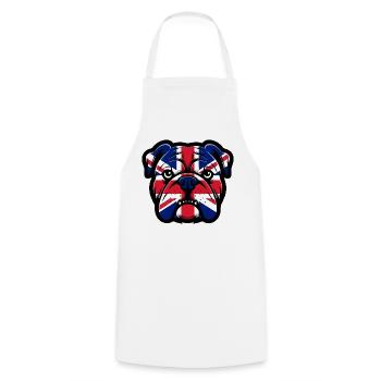 Union Jack Bulldoggen-Porträt - Kochschürze - Weiß - Vorne - AI Model Male 185 dark (185cm)