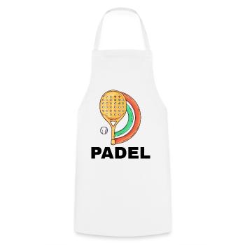 I can't I have padel - Cooking Apron - white - Front - AI Model Male 185 dark (185cm)