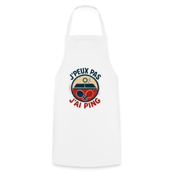 J'peux pas J'ai Ping - Tablier de cuisine - blanc - Devant - AI Model Male 185 dark (185cm)