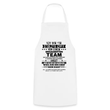 Stolzer Chef von einem engagierten Team - Cooking Apron - white - Front - AI Model Male 185 dark (185cm)