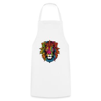 Lion Animal Crown - Tablier de cuisine - blanc - Devant - AI Model Male 185 dark (185cm)