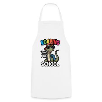 Roaring into Preschool Dinosaur Back to School - Cooking Apron - white - Front - AI Model Male 185 dark (185cm)