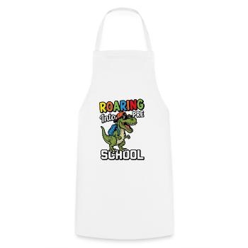 Roaring into Preschool Dinosaur Back to School - Cooking Apron - white - Front - AI Model Male 185 dark (185cm)