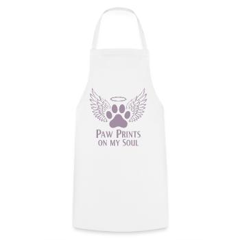 Pug Dog Cloud Angel Wings Farewell Mourning - Cooking Apron - white - Front - AI Model Male 185 dark (185cm)