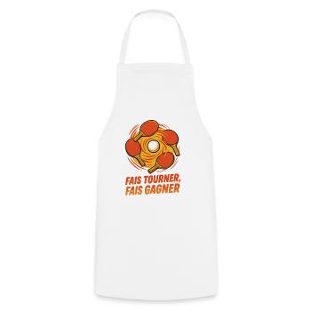 Fais tourner Fais gagner - Ping Pong - Tablier de cuisine - blanc - Devant - AI Model Male 185 dark (185cm)