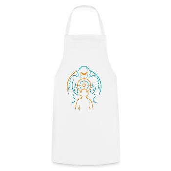 Gamer Mecha, Gaming Sight - Cooking Apron - white - Front - AI Model Male 185 dark (185cm)