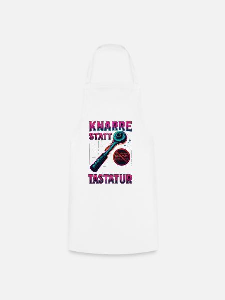 knarre statt tastatur, schrauber spruch - Kochschürze - Weiß