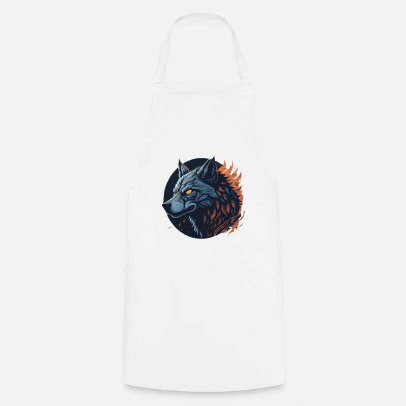Loup nocturne  - Tablier de cuisine - blanc