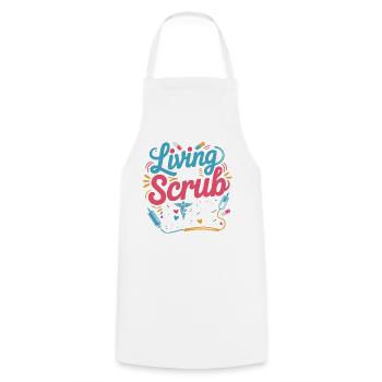 Living the Scrub Life - Kochschürze - Weiß - Vorne - AI Model Male 185 dark (185cm)