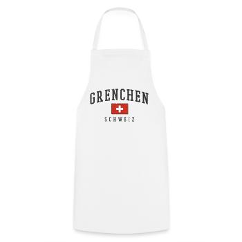 Grenchen Switzerland Vintage Emblem - Cooking Apron - white - Front - AI Model Male 185 dark (185cm)