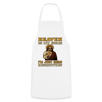Heaven is my Home - Uncle Jesus Recruiting  - Kochschürze - Weiß - Vorne - AI Model Male 185 dark (185cm)
