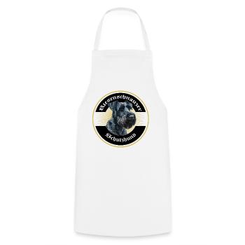 Riesenschnauzer Schutzhund IGP Motiv Gold - Kochschürze - Weiß - Vorne - AI Model Male 185 dark (185cm)