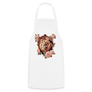 Lion Vintage - Tablier de cuisine - blanc - Devant - AI Model Male 185 dark (185cm)