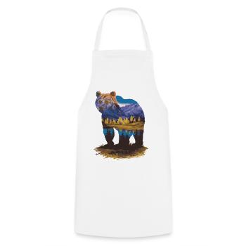 Wander Bear Mountains Lake Retro Nature Design - Cooking Apron - white - Front - AI Model Male 185 dark (185cm)