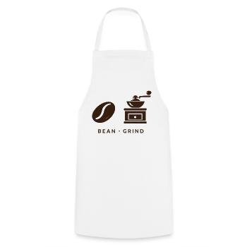 BEAN . GRIND . COFFEE . KAFFEE - Kochschürze - Weiß - Vorne - AI Model Male 185 dark (185cm)