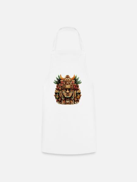 Aztekische Totemmaske - Kochschürze - Weiß