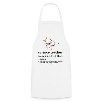 Définition du nom drôle pour le professeur de sciences - Tablier de cuisine - blanc - Devant - AI Model Male 185 dark (185cm)