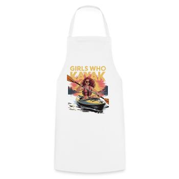 Cadeaux Girls Who Kayak Heaven Design - Tablier de cuisine - blanc - Devant - AI Model Male 185 dark (185cm)