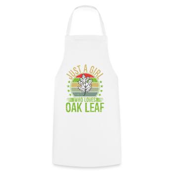 Just A Girl Who Loves Oak Leaf - Cooking Apron - white - Front - AI Model Male 185 dark (185cm)
