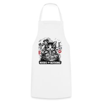 Katzen ramen: Noods or Nothing - Cooking Apron - white - Front - AI Model Male 185 dark (185cm)