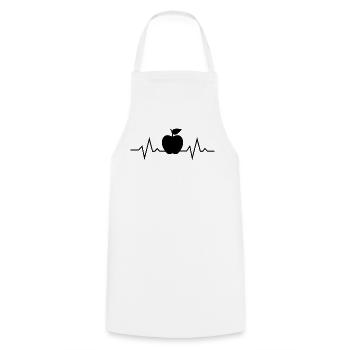Apple teacher heartbeat - Cooking Apron - white - Front - AI Model Male 185 dark (185cm)