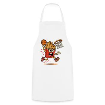 Héros du basket-ball des French Fries - Tablier de cuisine - blanc - Devant - AI Model Male 185 dark (185cm)