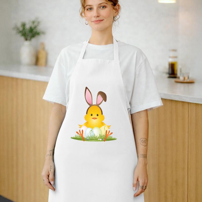 Cute Easter chick with bunny ears & Easter eggs Cooking Apron
