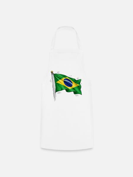 Brasilien Flagge - Kochschürze - Weiß