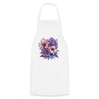 Explosion de couleurs Fleurs - Tablier de cuisine - blanc - Devant - AI Model Male 185 dark (185cm)