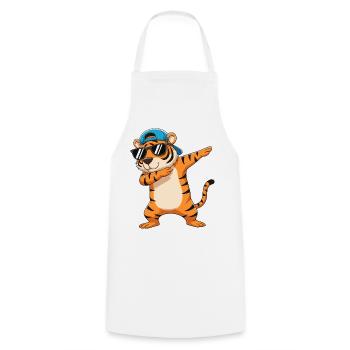 Dessin animé de lunettes de soleil Tigre à Dapping Cool - Tablier de cuisine - blanc - Devant - AI Model Male 185 dark (185cm)